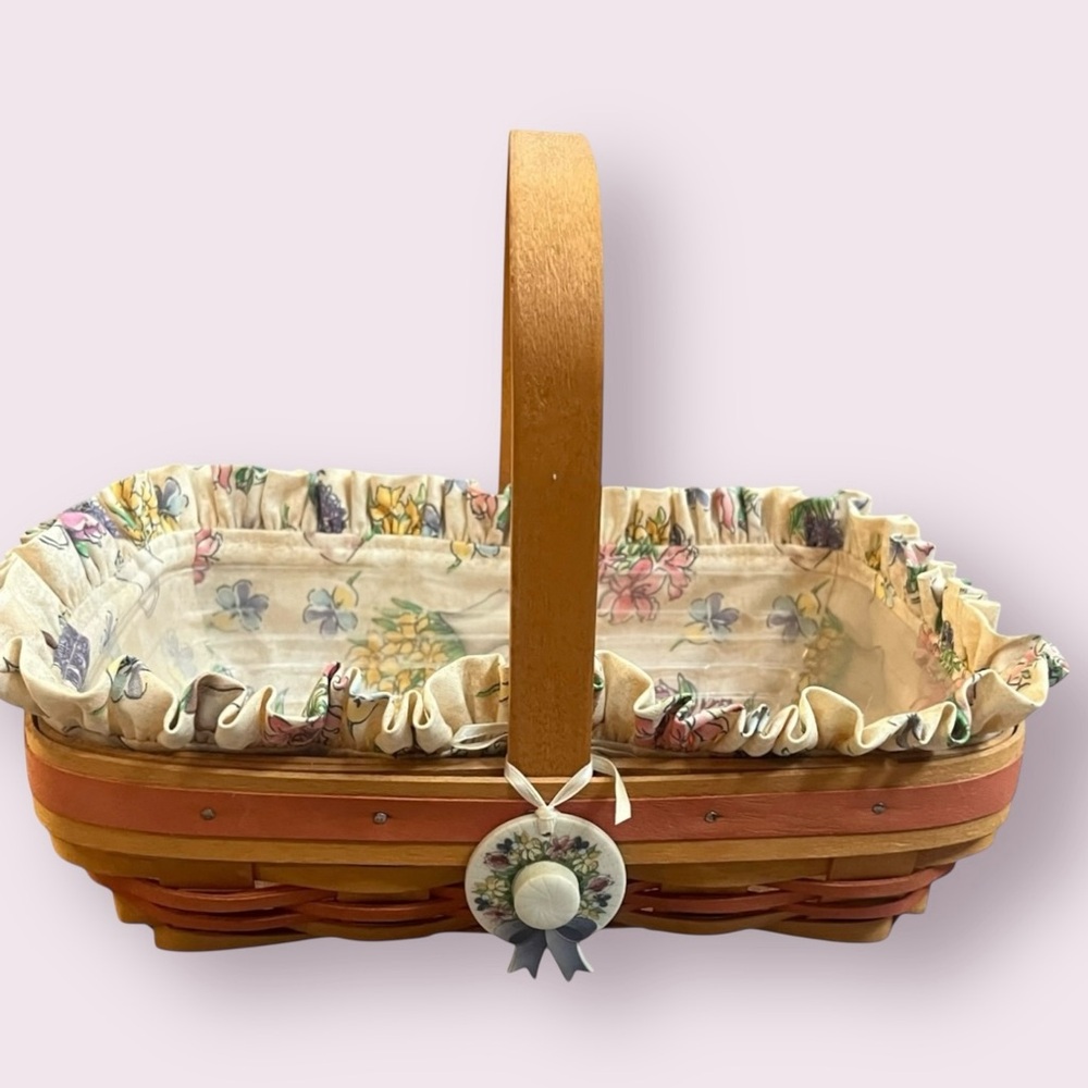 Longaberger 2000 Mother's Day Early Blossoms Basket Combo w/Tie-on & Lapel Pin